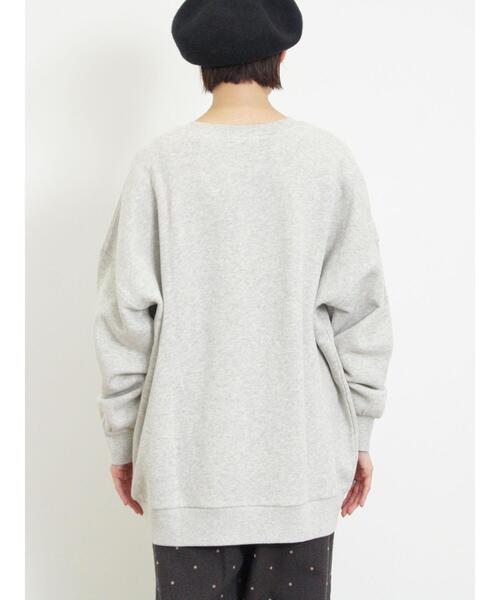 Samansa Mos2（サマンサ モスモス）の「飛び裏毛ロゴプリントゆるスウェット（Tシャツ/カットソー・レディース・ブラウン/ベージュ/ネイビー/グレー・F）」の17枚目の写真