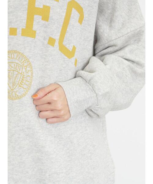 Samansa Mos2（サマンサ モスモス）の「飛び裏毛ロゴプリントゆるスウェット（Tシャツ/カットソー・レディース・ブラウン/ベージュ/ネイビー/グレー・F）」の21枚目の写真