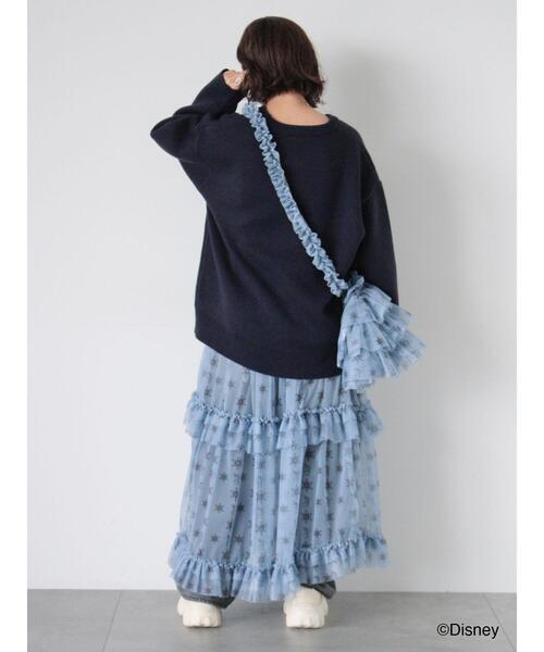 ehka sopo（エヘカソポ）の「【Disney】アナと雪の女王/シアーフリルスカート（スカート・レディース・サックスブルー/オフホワイト・F）」の11枚目の写真