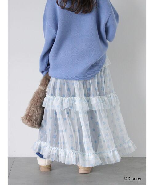 ehka sopo（エヘカソポ）の「【Disney】アナと雪の女王/シアーフリルスカート（スカート・レディース・サックスブルー/オフホワイト・F）」の14枚目の写真