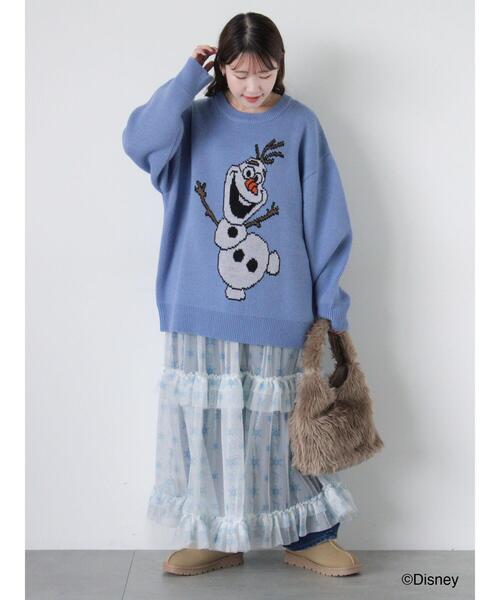 ehka sopo（エヘカソポ）の「【Disney】アナと雪の女王/シアーフリルスカート（スカート・レディース・サックスブルー/オフホワイト・F）」の16枚目の写真