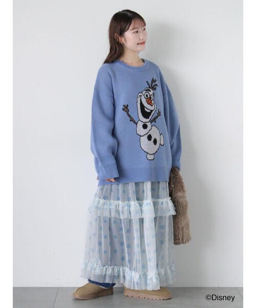 ehka sopo（エヘカソポ）の「【Disney】アナと雪の女王/シアーフリルスカート（スカート・レディース・サックスブルー/オフホワイト・F）」の17枚目の写真