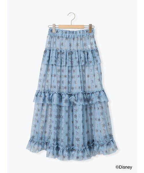 ehka sopo（エヘカソポ）の「【Disney】アナと雪の女王/シアーフリルスカート（スカート・レディース・サックスブルー/オフホワイト・F）」の20枚目の写真
