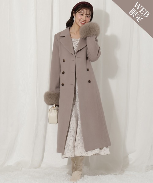WILLSELECTION（ウィルセレクション）の「FOXファー付きウールコート（その他アウター・レディース・ラベンダー/ピンク/ブラウン/ブラック・FREE）」の3枚目の写真