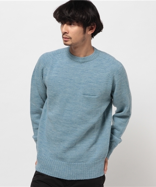 NECESSARY or UNNECESSARY(ネセサリーオアアンネセサリー)の「【NECESSARY or UNNECESSARY】THREE DIMANSIONAL KNIT(ニット/セーター・メンズ・グレー/ブルー/ネイビー/イエロー/マスタード/サックスブルー・MEDIUM/LARGE)」の4枚目の写真
