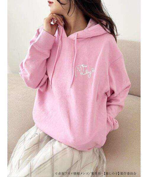 MERCURYDUO(マーキュリーデュオ)の「TVアニメ【推しの子】裏起毛シルエットプリントパーカー(パーカー・レディース・ベビーピンク/ピンク/アイボリー/ブラック・LARGE/X-LARGE)」の4枚目の写真
