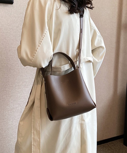 Miniministore(ミニミニストア)の「ショルダーバッグ 2wayバケットバッグ(ショルダーバッグ・レディース・ブラック/ベージュ/オフホワイト/キャメル/ブラウン・FREE)」の6枚目の写真