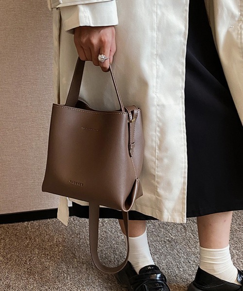 Miniministore(ミニミニストア)の「ショルダーバッグ 2wayバケットバッグ(ショルダーバッグ・レディース・ブラック/ベージュ/オフホワイト/キャメル/ブラウン・FREE)」の8枚目の写真