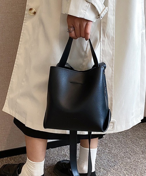 Miniministore(ミニミニストア)の「ショルダーバッグ 2wayバケットバッグ(ショルダーバッグ・レディース・ブラック/ベージュ/オフホワイト/キャメル/ブラウン・FREE)」の11枚目の写真
