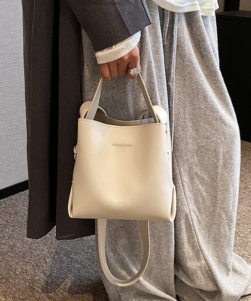 Miniministore(ミニミニストア)の「ショルダーバッグ 2wayバケットバッグ(ショルダーバッグ・レディース・ブラック/ベージュ/オフホワイト/キャメル/ブラウン・FREE)」の13枚目の写真
