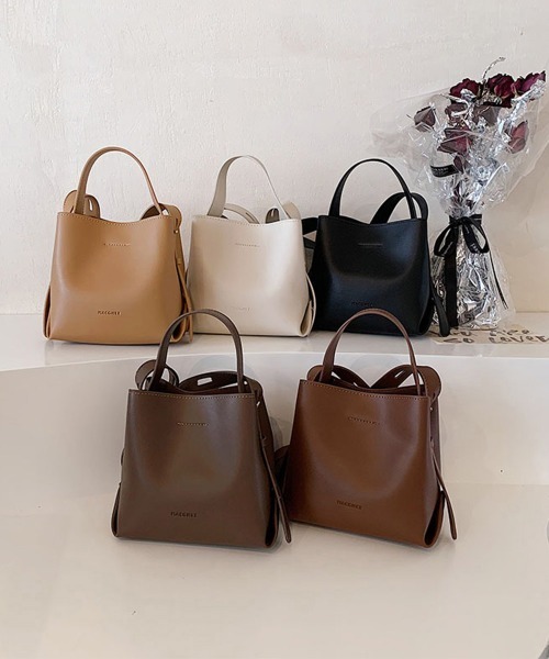 Miniministore(ミニミニストア)の「ショルダーバッグ 2wayバケットバッグ(ショルダーバッグ・レディース・ブラック/ベージュ/オフホワイト/キャメル/ブラウン・FREE)」の20枚目の写真
