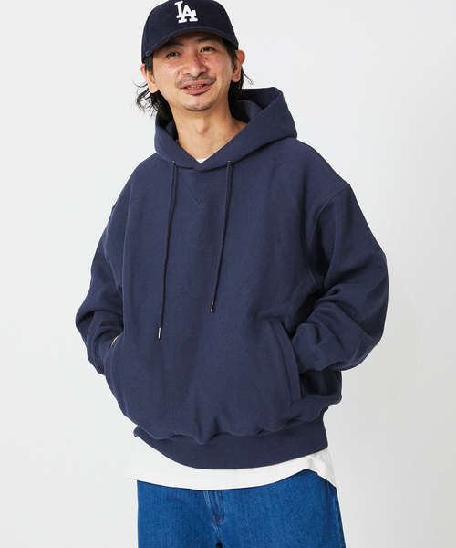 JOURNAL STANDARD relume（ジャーナルスタンダード　レリューム）の「ヘビーウエイト ブラッシュ パーカー（パーカー・メンズ・ライトグレー/ネイビー/ブラック系その他・MEDIUM/LARGE）」の3枚目の写真