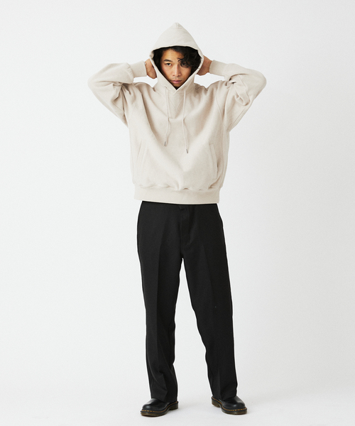 JOURNAL STANDARD relume（ジャーナルスタンダード　レリューム）の「ヘビーウエイト ブラッシュ パーカー（パーカー・メンズ・ライトグレー/ネイビー/ブラック系その他・MEDIUM/LARGE）」の6枚目の写真