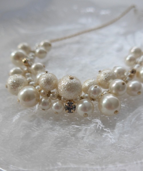 Dorry Doll（ドリードール）の「ラメコットンパールネックレス（ネックレス・レディース・オフホワイト・FREE）」の2枚目の写真