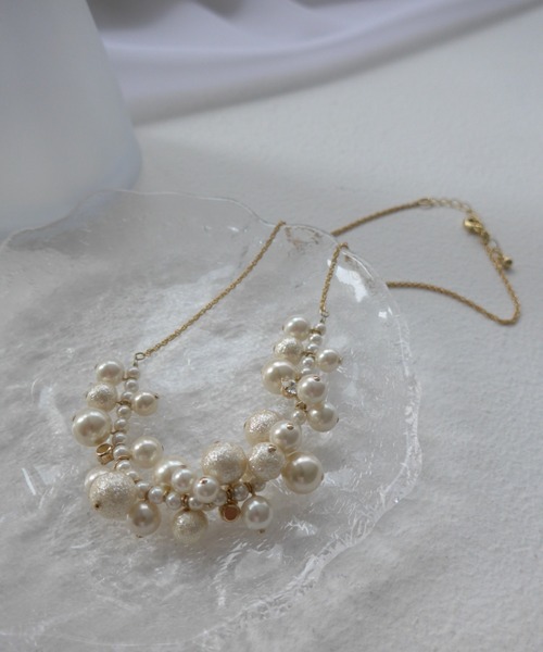 Dorry Doll（ドリードール）の「ラメコットンパールネックレス（ネックレス・レディース・オフホワイト・FREE）」の4枚目の写真