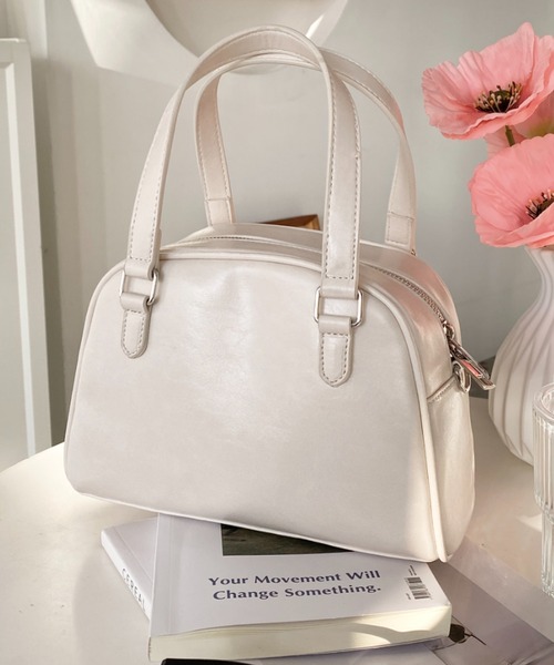 moment+（モーメントプラス）の「ショルダー付きボストンバッグ（ボストンバッグ・レディース・ブラウン/ボルドー/アイボリー/ブラック・FREE）」の2枚目の写真