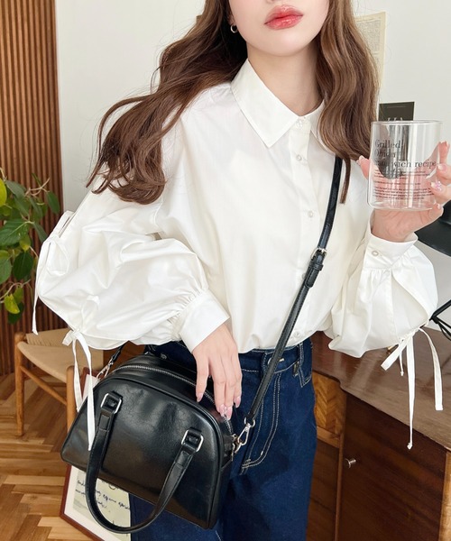 moment+（モーメントプラス）の「ショルダー付きボストンバッグ（ボストンバッグ・レディース・ブラウン/ボルドー/アイボリー/ブラック・FREE）」の20枚目の写真