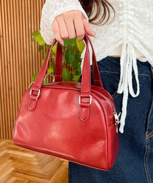 moment+（モーメントプラス）の「ショルダー付きボストンバッグ（ボストンバッグ・レディース・ブラウン/ボルドー/アイボリー/ブラック・FREE）」の16枚目の写真