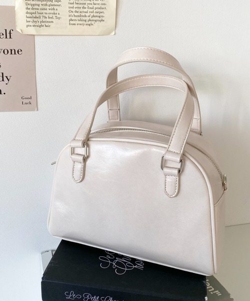 moment+（モーメントプラス）の「ショルダー付きボストンバッグ（ボストンバッグ・レディース・ブラウン/ボルドー/アイボリー/ブラック・FREE）」の5枚目の写真