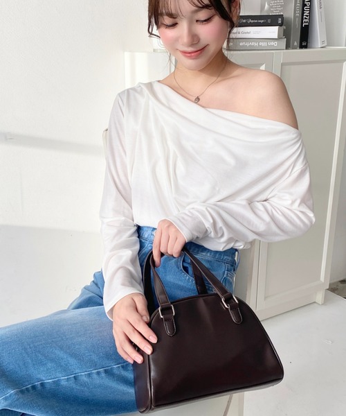 moment+（モーメントプラス）の「ショルダー付きボストンバッグ（ボストンバッグ・レディース・ブラウン/ボルドー/アイボリー/ブラック・FREE）」の13枚目の写真