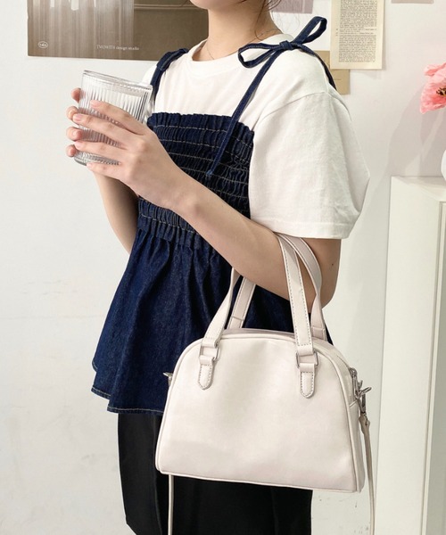 moment+（モーメントプラス）の「ショルダー付きボストンバッグ（ボストンバッグ・レディース・ブラウン/ボルドー/アイボリー/ブラック・FREE）」の22枚目の写真