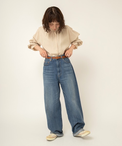 RNA-N（アールエヌエーエヌ）の「R4303 Ｎベーシックイージーストレート（デニムパンツ・レディース・インディゴブルー/ライトインディゴブルー/ブラック・3/4）」の22枚目の写真