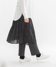 シフォンドットラッププリーツスカート