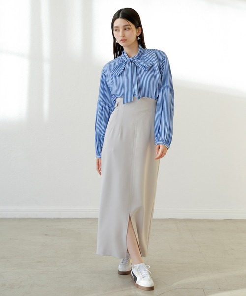 VIS（ビス）の「【洗える】アソートボウタイブラウス(デニム＆シャツ)（シャツ/ブラウス・レディース・ブルー/ブルー系その他4/オフホワイト・FREE）」の7枚目の写真