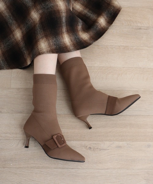 【セール】LIBERTYDOLL ベルトデザインソックス ストレッチブーツ（ブーツ）｜LibertyDoll（リバティードール）