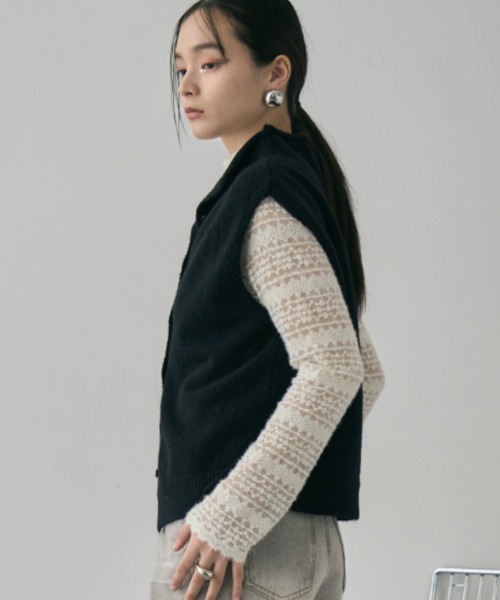 DFFUR.（ディフル）の「２WAYフロント釦ベスト（ベスト・レディース・グレー/アイボリー/ブラック・FREE）」の9枚目の写真