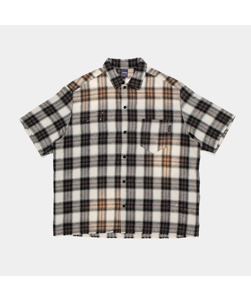 SUPERSUB ♥ Ombre Damage Check Shirt/追跡付 Ombre Check Damage S/S Shirt（シャツ/ブラウス）｜APPLEBUM