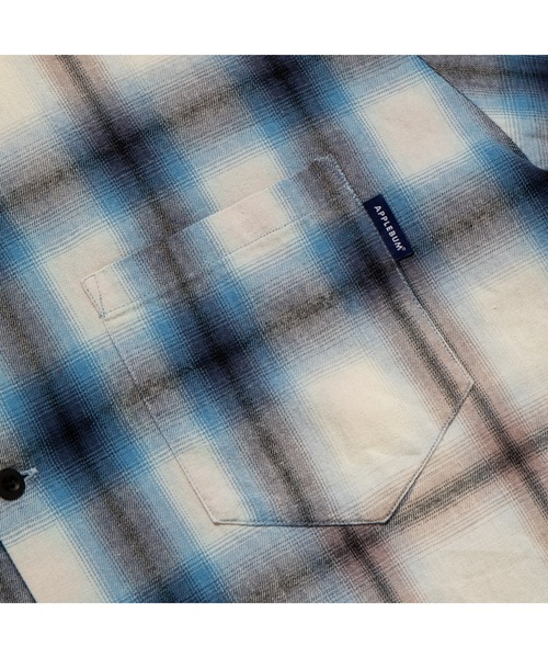 APPLEBUM（アップルバム）の「Ombre Check Damage S/S Shirt（シャツ/ブラウス・メンズ・ブラック/ネイビー・X-LARGE/LARGE/MEDIUM）」の9枚目の写真