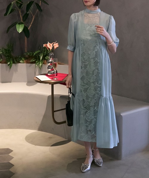 【forksy. 】フラワーフロッキーティアードワンピース 結婚式 マタニティ forksy.（フォルクシー）の「【forksy.】【オケージョン対応