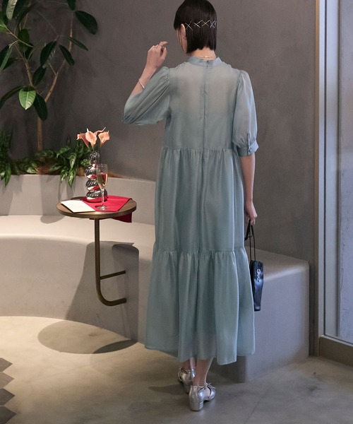 【forksy. 】フラワーフロッキーティアードワンピース 結婚式 マタニティ forksy.（フォルクシー）の「【forksy.】【オケージョン対応