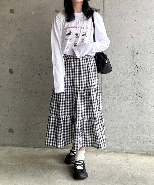 merrylatte（メリーラテ）の「DOGデザインロングTシャツ（Tシャツ/カットソー・レディース・ネイビー/レッド・MEDIUM/SMALL/X-LARGE/LARGE/X-SMALL）」の17枚目の写真