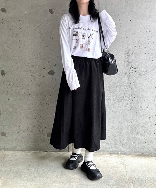 merrylatte（メリーラテ）の「DOGデザインロングTシャツ（Tシャツ/カットソー・レディース・ネイビー/レッド・MEDIUM/SMALL/X-LARGE/LARGE/X-SMALL）」の18枚目の写真