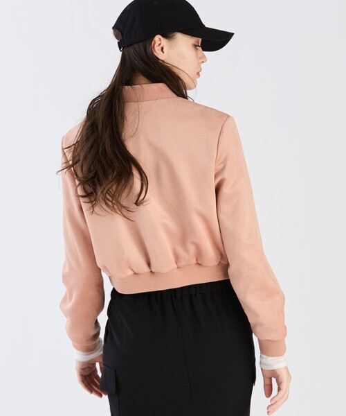 To b. by agnes b.（トゥービーバイアニエスベー）の「スエードライクブルゾン（ライダースジャケット・レディース・ピンク・38/36/40）」の5枚目の写真