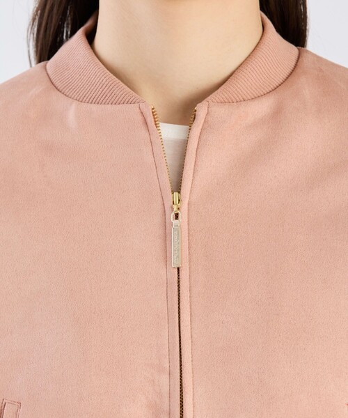 To b. by agnes b.（トゥービーバイアニエスベー）の「スエードライクブルゾン（ライダースジャケット・レディース・ピンク・38/36/40）」の7枚目の写真