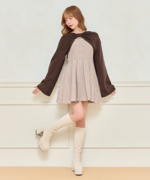 apres jour（アプレジュール）の「リボンショートトップス【ZOZOTOWN限定アイテム】（カーディガン/ボレロ・レディース・ブラック/ホワイト/スモークピンク/ブラウン系その他・X-LARGE/フリー）」の16枚目の写真
