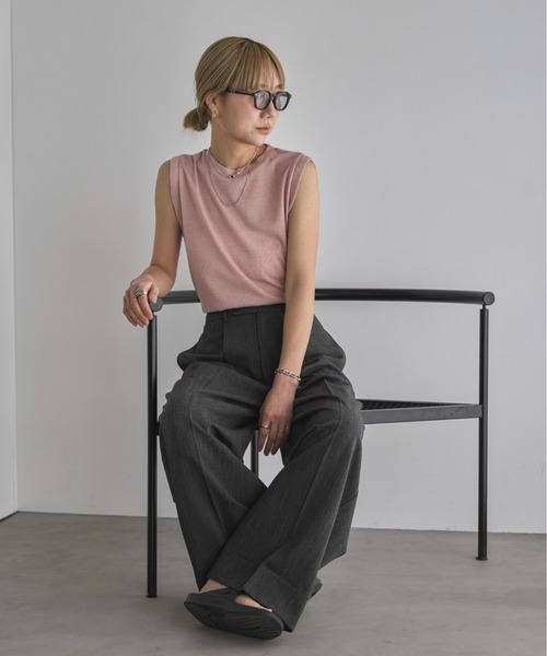 feepur(フェピュール)の「スラブシアータンクトップ(タンクトップ・レディース・ベージュ/オフホワイト/ピンク/チャコールグレー・MEDIUM)」の5枚目の写真