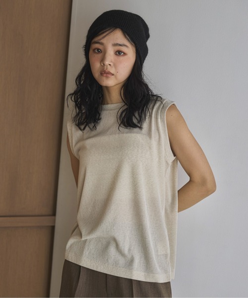 feepur(フェピュール)の「スラブシアータンクトップ(タンクトップ・レディース・ベージュ/オフホワイト/ピンク/チャコールグレー・MEDIUM)」の12枚目の写真