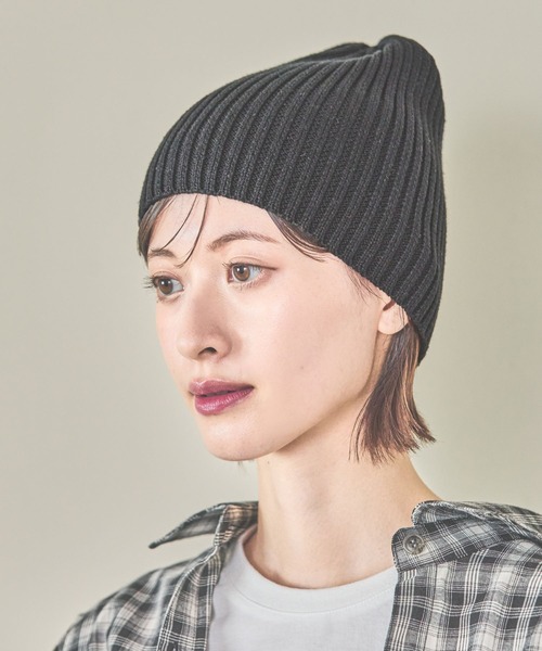 LAKOLE（ラコレ）の「リブニットワッチ / 252666（ニットキャップ/ビーニー・レディース・ブルー/グレー/ベージュ/ブラック/コーラル・FREE）」の2枚目の写真