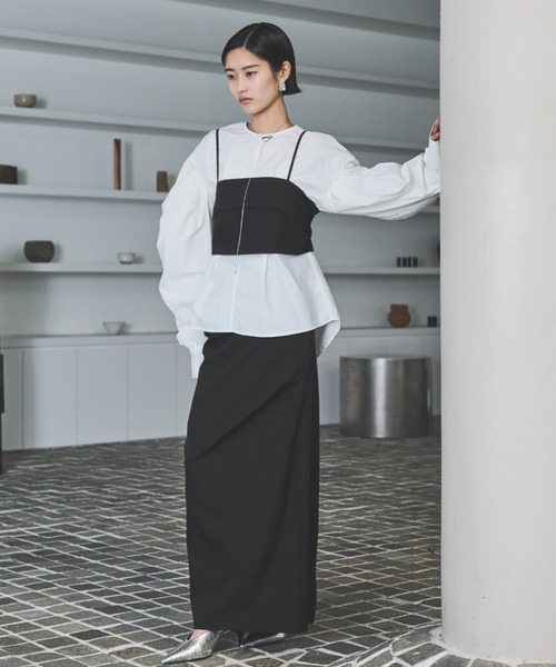 サンローラン リボンビスチェ ブラック・ホワイト セール】バックリボンビスチェ/セットアップ可能（その他トップス