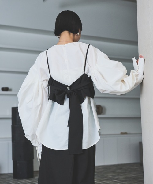 サンローラン リボンビスチェ ブラック・ホワイト トーマスマグパイ リボンビスチェ(2262112)【先行予約:5月お届け