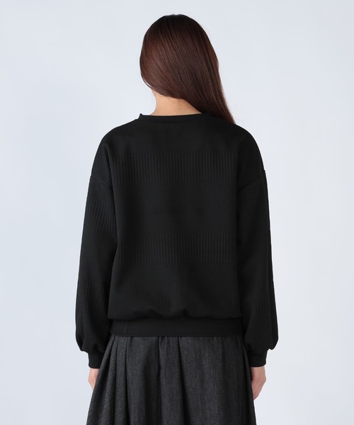 CECIL McBEE(セシルマクビー)の「ふくれジャガードゆるシルエットプルオーバー(Tシャツ/カットソー・レディース・アイボリー/ブラック・MEDIUM/LARGE)」の10枚目の写真