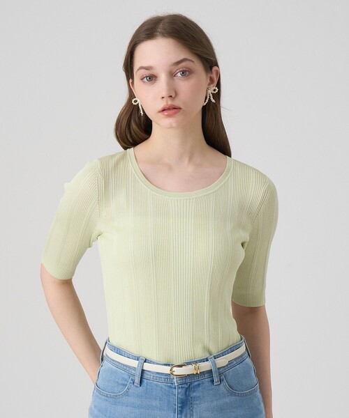 ANAYI（アナイ）の「アセテートポリエステルリブ プルオーバー（ニット/セーター・レディース・ミント/ホワイト/ピンク/ブルー/アイボリー/ブラック・38/36）」の9枚目の写真