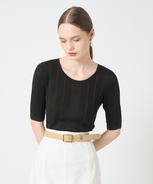 ANAYI（アナイ）の「アセテートポリエステルリブ プルオーバー（ニット/セーター・レディース・ミント/ホワイト/ピンク/ブルー/アイボリー/ブラック・38/36）」の13枚目の写真