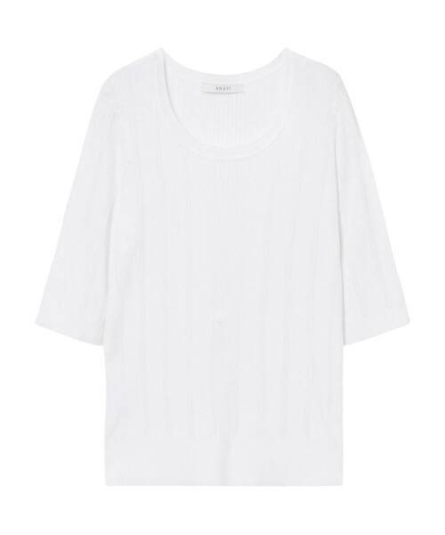 ANAYI（アナイ）の「アセテートポリエステルリブ プルオーバー（ニット/セーター・レディース・ミント/ホワイト/ピンク/ブルー/アイボリー/ブラック・38/36）」の17枚目の写真