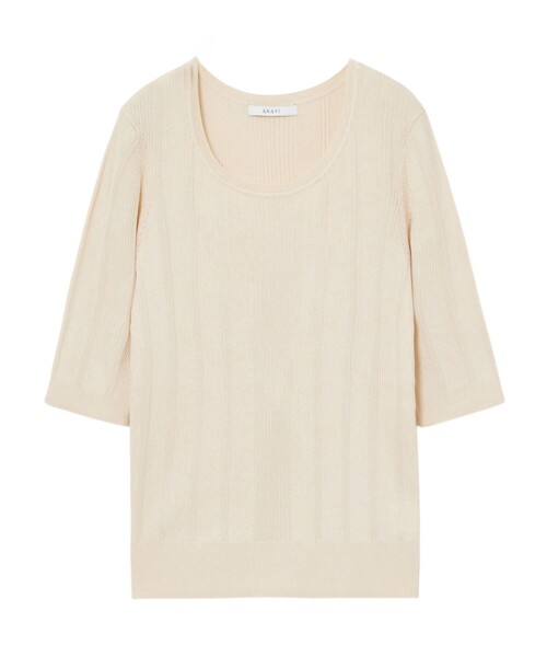 ANAYI（アナイ）の「アセテートポリエステルリブ プルオーバー（ニット/セーター・レディース・ミント/ホワイト/ピンク/ブルー/アイボリー/ブラック・38/36）」の20枚目の写真