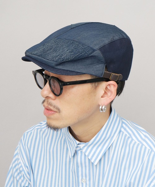 Ruben(ルーベン)の「パッチワークデニム ハンチング(ハンチング/ベレー帽・メンズ・ブラック/ネイビー・FREE)」の6枚目の写真